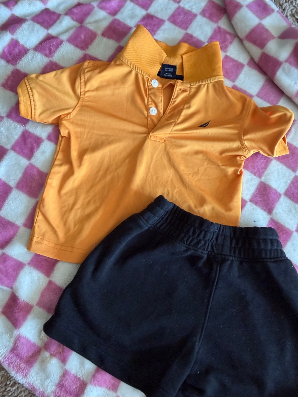 Nautica Boys Orange Polo with Sail Logo